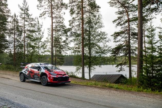 IPA87154458 - Takamoto Katsuta (JPN) and Aaron Johnston (IRL) in a Toyota GR Yaris Rally1 from Toyota Gazoo Racing WRT in action during the FIA WRC, Motorsport Rallye, WM SECTO RALLY FINLAND in Jyväskylä, Finland, July 30–August 2, 2026.  Copyright: xFedericoxManoni IPAxSportx xx 87154458