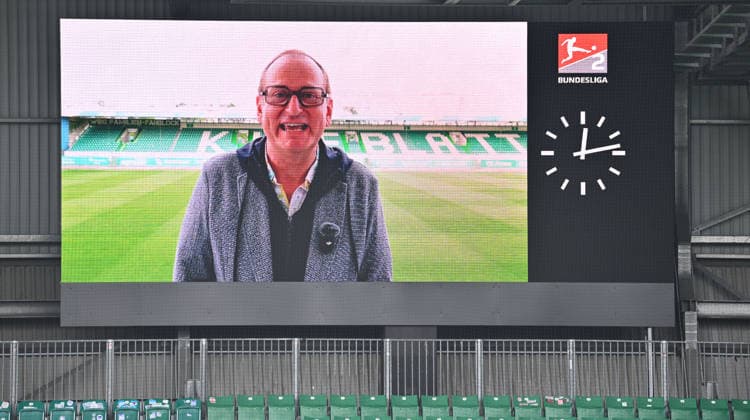 01.08.2026 - SpVgg Greuther Fürth Fuerth - Mannschaftsvorstellung Saisoneröffnung 2026 2027 - - xwoxzix - Grußwort Volker Heißmann Heissmann ( Präsident SpVgg Greuther Fürth eV , Mitglied Aufsichtsrat SpVgg Greuther Fürth ) auf Videowand *** August 1, 2026 SpVgg Greuther Fürth Fürth Team Presentation 2026–2027 Season Opener xwoxzix Welcome Remarks by Volker Heißmann, President of SpVgg Greuther Fürth e.V., Member of the Supervisory Board of SpVgg Greuther Fürth on the video wall
