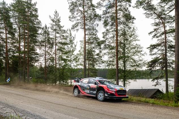 IPA87154669 - M?rti?ö Sesks (LAT) and Ren?rs Francis (LAT) in an M Ford World Rally Team Ford Puma Rally1 in action during the FIA WRC, Motorsport Rallye, WM Secto Rally Finland in Jyväskylä, Finland, July 30–August 2, 2026.  Copyright: xFedericoxManoni IPAxSportx xx 87154669