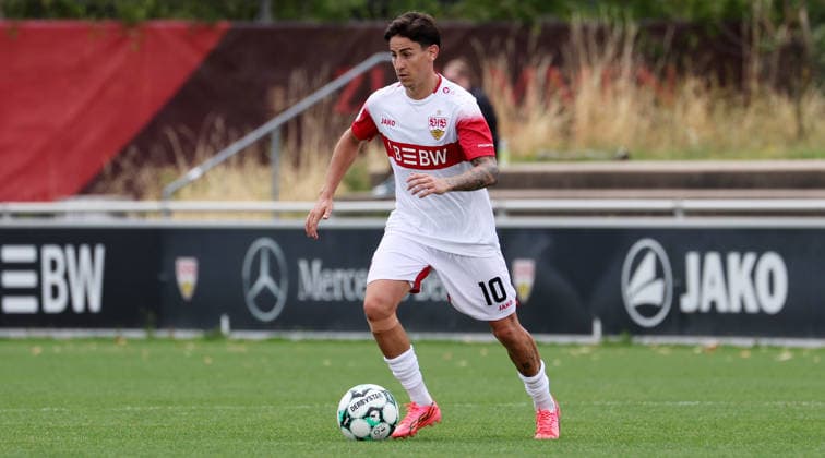 2026.08.01, Deutschland, Stuttgart, Fußball VfB Stuttgart II vs. FC Astoria Walldorf, Nicolas Sessa (VfB) *** August 1, 2026, Germany, Stuttgart, Soccer: VfB Stuttgart II vs. FC Astoria Walldorf, Nicolas Sessa (VfB)