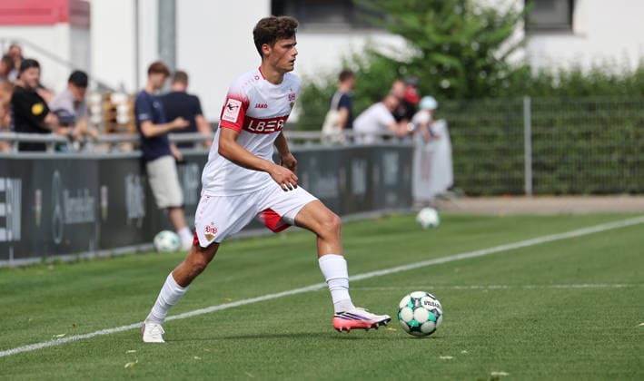 2026.08.01, Deutschland, Stuttgart, Fußball VfB Stuttgart II vs. FC Astoria Walldorf, Lauri Penna (VfB) *** August 1, 2026, Germany, Stuttgart, Soccer: VfB Stuttgart II vs. FC Astoria Walldorf, Lauri Penna (VfB)