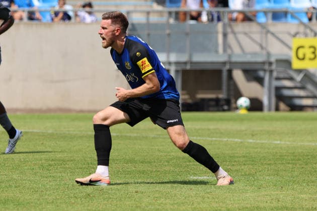 01.08.2026, Fussball, Herren, Testspiel, Saison 2026 2027, 1. FC Saarbrücken - US Thionville Lusitanos, Torjubel zum 1:1, Torschütze: Christian Kühlwetter (1. FC Saarbrücken) Saarbrücken Ludwigsparkstadion Saarland Deutschland (DEU) *** August 1, 2026, Soccer, Men s, Friendly Match, 2026–2027 Season, 1 FC Saarbrücken vs. US Thionville Lusitanos, celebration of the 1–1 goal, goal scorer Christian Kühlwetter, 1 FC Saarbrücken, Saarbrücken, Ludwigsparkstadion, Saarland, Germany, DEU Copyright: xSebastianxBachx