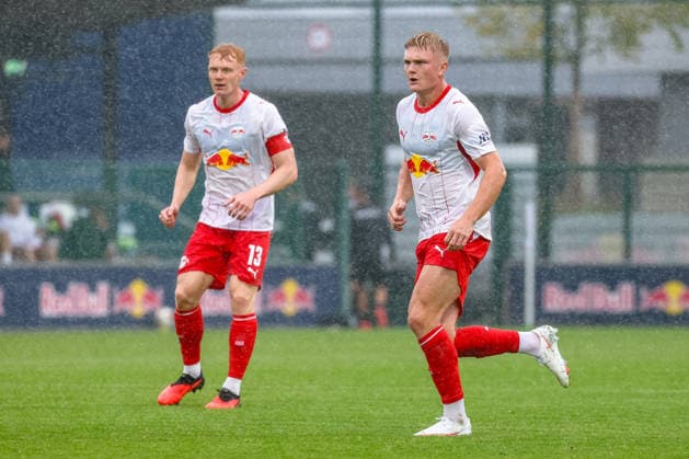 Conrad Harder (RB Leipzig, 09) und Nicolas Seiwald (RB Leipzig, 13), RB Leipzig vs SC Verl, Fussball, Testspiel, Saison 2026 27, 01.08..2026,¨ RB Leipzig vs SC Verl, Fussball, Testspiel, Saison 2026 27, 01.08.2026 Leipzig *** Conrad Harder (RB Leipzig, 09) and Nicolas Seiwald (RB Leipzig, 13), RB Leipzig vs. SC Verl, Soccer, Friendly, 2026–27 Season, August 1, 2026, RB Leipzig vs. SC Verl, soccer, friendly match, 2026–27 season, August 1, 2026, Leipzig Copyright: xEibner-Pressefoto LauraxRoemerx EP_LRR