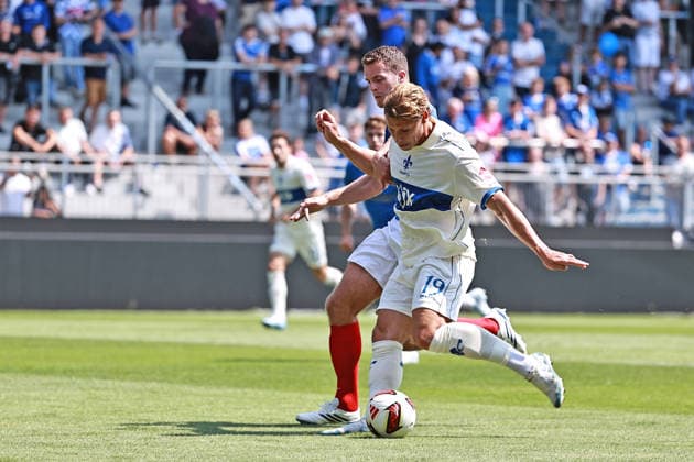 01.08.2026, xtvx, Fussball Testspiel, SV Darmstadt 98 - FC Portsmouth v.l. Fynn Lakenmacher (SV Darmstadt 98) Torschuss, has a shot on goal (DFL DFB REGULATIONS PROHIBIT ANY USE OF PHOTOGRAPHS as IMAGE SEQUENCES and or QUASI-VIDEO) Darmstadt *** August 1, 2026, xtvx, Soccer Friendly Match, SV Darmstadt 98 vs. FC Portsmouth: Fynn Lakenmacher (SV Darmstadt 98) takes a shot on goal. DFL and DFB regulations prohibit any use of photographs as image sequences and or quasi-video. Darmstadt