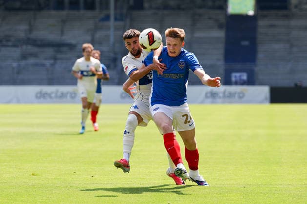 2026.08.01 Darmstadt, Testpiel SV Darmstadt 98 - FC Portsmouth v.l.Ibrahim El Kadiri (SV DArmstadt 98), Terry Devlin (Portsmouth) battles for the Ball *** August 1, 2026, Darmstadt, Friendly Match: SV Darmstadt 98 vs. FC Portsmouth; from left: Ibrahim El Kadiri (SV Darmstadt 98), Terry Devlin (Portsmouth) battle for the ball Copyright: HMBxMedia JoaquimxFerreira