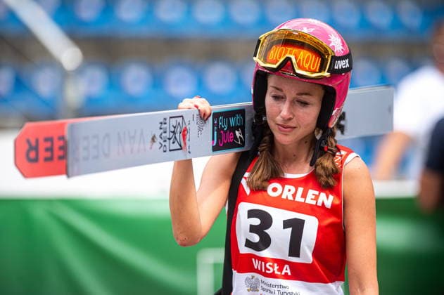 Wisla 01.08.2026 Ski jumping, Skispringen, Ski, nordisch FIS Summer Grand Prix 2026 on Adam Malysz Wisla Malinka Hill. Day 1. Women s indivudual competition. --- Skoki Narciarskie. FIS Letnie Grand Prix 2026 na Skoczni im. Adama Malysza w Wisle Malince. Dzien 1. Konkurs Indywidualny Kobiet Persons shown : Juliane Seyfarth Fot. Kai Taller Arena Akcji NEWSPIX.PL --- newspix.pl POLAND OUT! 