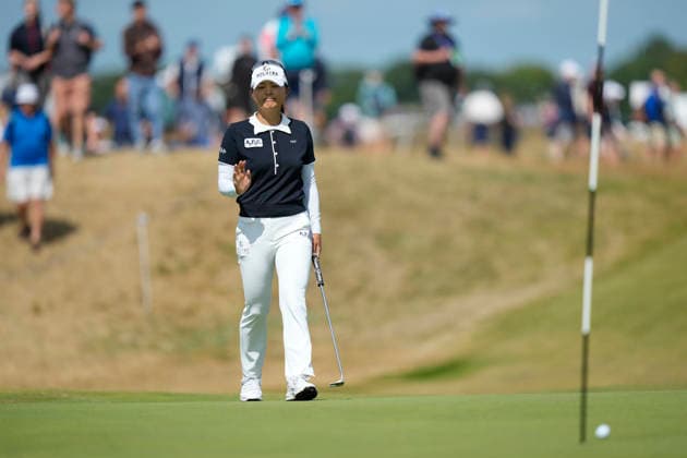 LYTHAM, ENGLAND - AUGUST 1: Jinyoung Ko (KOR) putts on the sixth green during Round 3 at the 50th AIG Women™s Open Championship at the Royal Lytham and St Anne™s Golf Club, Lytham on August 1, 2026 in Lancashire, England The 50th AIG Women™s Open Championship
