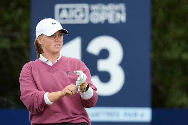 LYTHAM, ENGLAND - AUGUST 1: Maja Stark (SWE) plays from the thirteenth tee during Round 3 at the 50th AIG Women™s Open Championship at the Royal Lytham and St Anne™s Golf Club, Lytham on August 1, 2026 in Lancashire, England The 50th AIG Women™s Open Championship