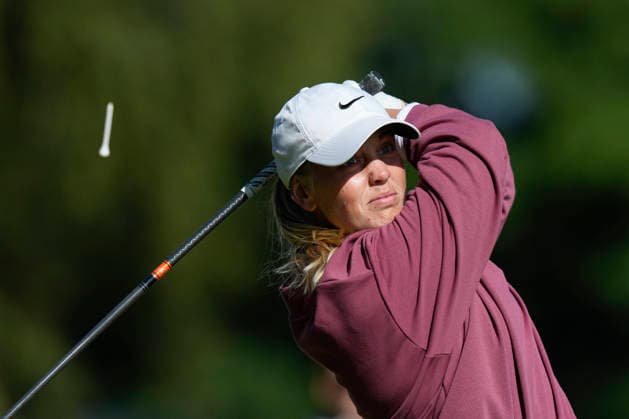 LYTHAM, ENGLAND - AUGUST 1: Maja Stark (SWE) plays from the second tee during Round 3 at the 50th AIG Women™s Open Championship at the Royal Lytham and St Anne™s Golf Club, Lytham on August 1, 2026 in Lancashire, England The 50th AIG Women™s Open Championship