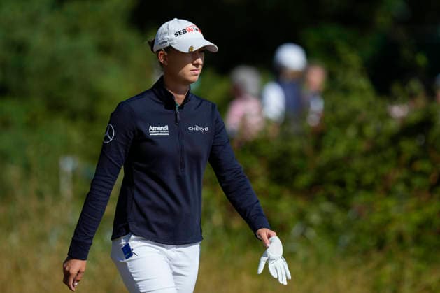 LYTHAM, ENGLAND - AUGUST 1: Alexandra Forsterling (GER) walks from the first tee during Round 3 at the 50th AIG Women™s Open Championship at the Royal Lytham and St Anne™s Golf Club, Lytham on August 1, 2026 in Lancashire, England The 50th AIG Women™s Open Championship