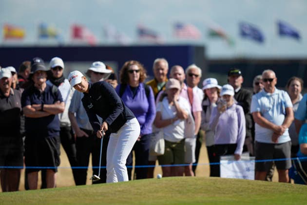 LYTHAM, ENGLAND - AUGUST 1: Alexandra Forsterling (GER) putts on the first green during Round 3 at the 50th AIG Women™s Open Championship at the Royal Lytham and St Anne™s Golf Club, Lytham on August 1, 2026 in Lancashire, England The 50th AIG Women™s Open Championship