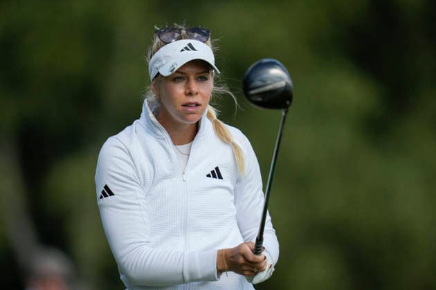 LYTHAM, ENGLAND - AUGUST 1: Annabell Fuller (ENG) plays from the second tee during Round 3 at the 50th AIG Women™s Open Championship at the Royal Lytham and St Anne™s Golf Club, Lytham on August 1, 2026 in Lancashire, England The 50th AIG Women™s Open Championship