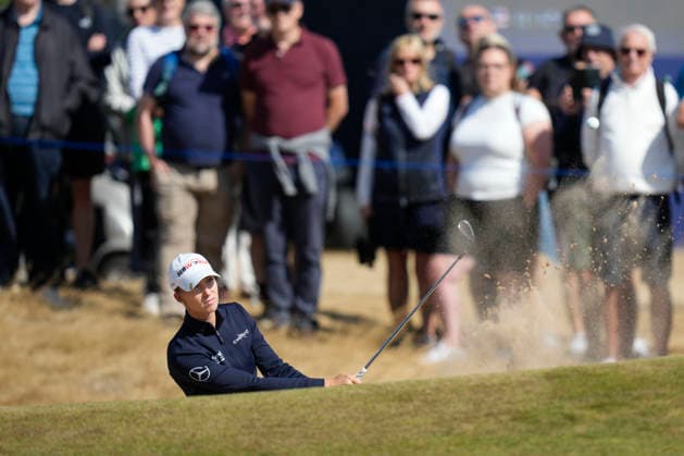 LYTHAM, ENGLAND - AUGUST 1: Alexandra Forsterling (GER) plays from a green side bunker on the 2nd hole during Round 3 at the 50th AIG Women™s Open Championship at the Royal Lytham and St Anne™s Golf Club, Lytham on August 1, 2026 in Lancashire, England The 50th AIG Women™s Open Championship