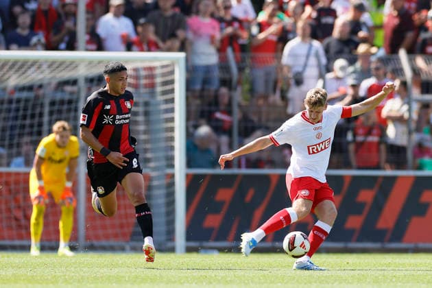 Fußball Testspiel Bayer 04 Leverkusen - Rot-Weiss Essen am 01.08.2026 im Ulrich-Haberland-Stadion in Ulrich-Haberland-Stadion Gianluca Swajkowski ( Rot-Weiss Essen ) *** Soccer Friendly Match: Bayer 04 Leverkusen vs. Rot-Weiss Essen on August 1, 2026, at Ulrich Haberland Stadium in Ulrich Haberland Stadium; Gianluca Swajkowski, Rot-Weiss Essen