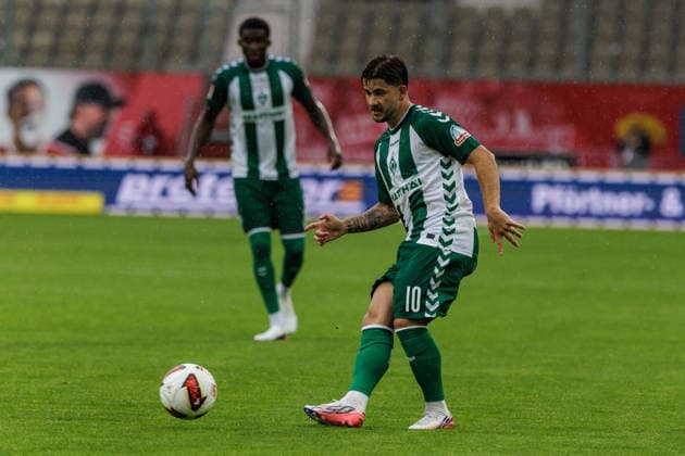 01.08.2026, GER, Testspiel, Saison 2026 2027), FC Energie Cottbus - SV Werder Bremen. Romano Schmid (SV Werder Bremen 10) Einzelaktion Aktion Cottbus Stadion der Freundschaft Brandenburg Deutschland *** August 1, 2026, GER, Friendly Match, 2026–2027 Season, FC Energie Cottbus vs. SV Werder Bremen, Romano Schmid (SV Werder Bremen), 10, Individual Play, Play, Cottbus, Stadion der Freundschaft, Brandenburg, Germany Copyright: xnordphotoxGmbHx xTrienitzx