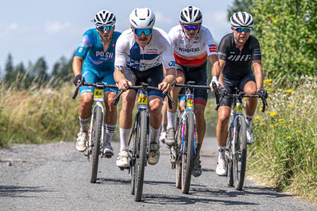 Finnish Formula 1 driver Valtteri Bottas (2nd from left) at a World Cycling Series race in the gravel discipline, Hlinsko, Chrudim district, Pardubice Region, August 1st, 2026. (CTKxPhoto DavidxTanecek) CTKPhotoP2026080103163  CTKPhotoP2026080103163
