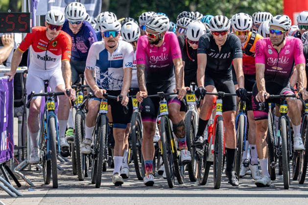 Finnish Formula 1 driver Valtteri Bottas (2nd from left in the front row) at a World Cycling Series race in the gravel discipline, Hlinsko, Chrudim district, Pardubice Region, August 1st, 2026. (CTKxPhoto DavidxTanecek) CTKPhotoP2026080103164  CTKPhotoP2026080103164