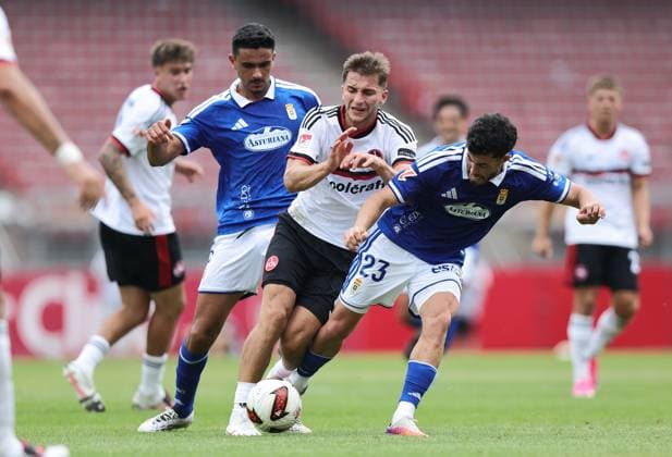 01.08.2026 - Fussball - Saison 2026 2027 - Testspiel Freundschaftsspiel Vorbereitungsspiel: 1. FC Nürnberg Nuernberg FCN ( Club ) - Real Oviedo - Sportfoto Zink DaMa - xdaxmax - Didi Lachhab (5, Real Oviedo ) Adam Markhiev (6, 1. FC Nürnberg FCN ) Rodriganez Gonzalez (23, Real Oviedo ) *** August 1, 2026 Soccer Season 2026–2027 Exhibition Match Friendly Match Preseason Match 1 FC Nuremberg Nuremberg FCN Club Real Oviedo Sports Photo Zink DaMa xdaxmax Didi Lachhab 5, Real Oviedo Adam Markhiev 6, 1 FC Nuremberg FCN Rodriganez Gonzalez 23, Real Oviedo