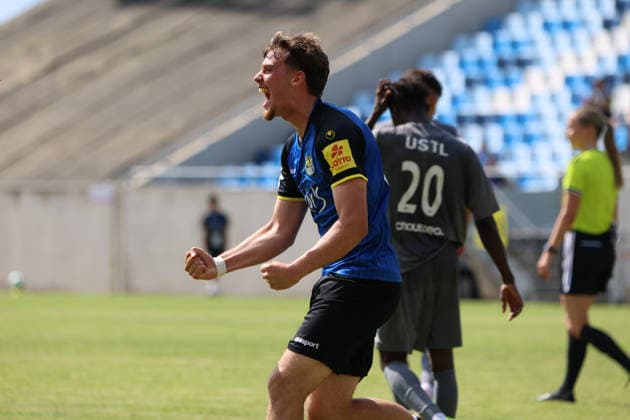 01.08.2026, Fussball, Herren, Testspiel, Saison 2026 2027, 1. FC Saarbrücken - US Thionville Lusitanos, Torjubel zum 2:1, Torschütze: Alexander Straff (1. FC Saarbrücken) Saarbrücken Ludwigsparkstadion Saarland Deutschland (DEU) *** August 1, 2026, Soccer, Men s, Friendly Match, 2026–2027 Season, 1 FC Saarbrücken vs. US Thionville Lusitanos, celebration of the 2–1 goal, goal scorer Alexander Straff, 1 FC Saarbrücken, Saarbrücken, Ludwigsparkstadion, Saarland, Germany, DEU Copyright: xSebastianxBachx