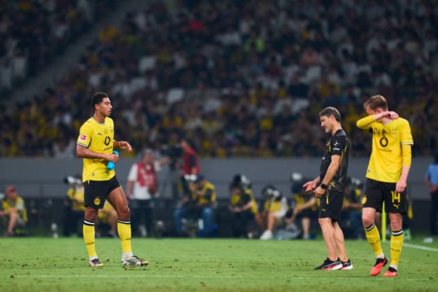 (L-R) Jobe Bellingham (Dortmund), Niko Kovac head coach (Dortmund), AUGUST 1, 2026 - Football Soccer : International Friendly, Länderspiel, Nationalmannschaft match between FC Tokyo -1 Borussia Dortmund at MUFG STADIUM (National Stadium) in Tokyo, Japan.  aflo_339773653 KenxAsakurax