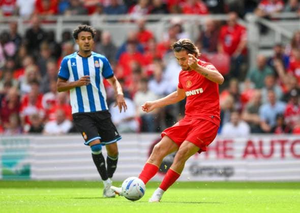 Leo Castledine of Middlesbrough scores their first goal Middlesbrough v Espanyol, Pre Season Friendly, Football, Riverside Stadium, Middlesbrough, UK - 01 Aug 2026Middlesbrough Riverside Stadium United Kingdom EDITORIAL USE ONLY No use with unauthorised audio, video, data, fixture lists, club league logos or live services. Online in-match use limited to 120 images, no video emulation. No use in betting, games or single club league player publications.  Copyright: xRichardxLee Shutterstockx 17025143q