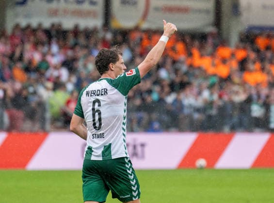 Fußball, Herren, Testspiel, Saison 2026 2027, FC Energie Cottbus - SV Werder Bremen, Jens Stage (Werder Bremen), 01.08. 2026, *** Soccer, Men s, Friendly Match, 2026–2027 Season, FC Energie Cottbus vs. SV Werder Bremen, Jens Stage (Werder Bremen), August 1, 2026, Copyright: xSebastianxRäppold MatthiasxKochx