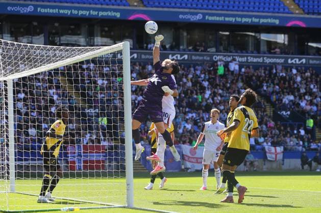 Kosta Lamprou of Breda punches clear Bolton Wanderers v NEC Breda, Pre Season Friendly, Football, Toughsheet Community Stadium, Bolton, UK - 01 Aug 2026Bolton Toughsheet Community Stadium United Kingdom EDITORIAL USE ONLY No use with unauthorised audio, video, data, fixture lists, club league logos or live services. Online in-match use limited to 120 images, no video emulation. No use in betting, games or single club league player publications.  Copyright: xPhilxOldham Shutterstockx 17025078au