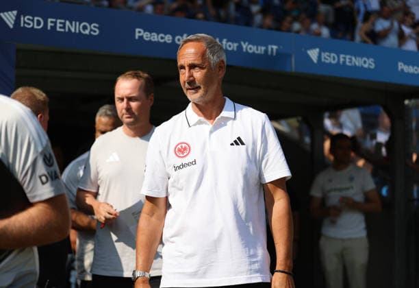 01.08.2026, Fussball Testspiel, SV Waldhof Mannheim - Eintracht Frankfurt, emspor, bespor, sespor, v.l., Trainer Adi Hütter (Eintracht Frankfurt) DFL DFB REGULATIONS PROHIBIT ANY USE OF PHOTOGRAPHS AS IMAGE SEQUENCES AND OR QUASI-VIDEO. xdcx *** August 1, 2026, Soccer friendly match, SV Waldhof Mannheim vs. Eintracht Frankfurt, emspor, bespor, sespor, v l, Coach Adi Hütter, Eintracht Frankfurt. DFL and DFB regulations prohibit any use of photographs as image sequences and or quasi-video. xdcx Copyright: HMBxMedia Claus