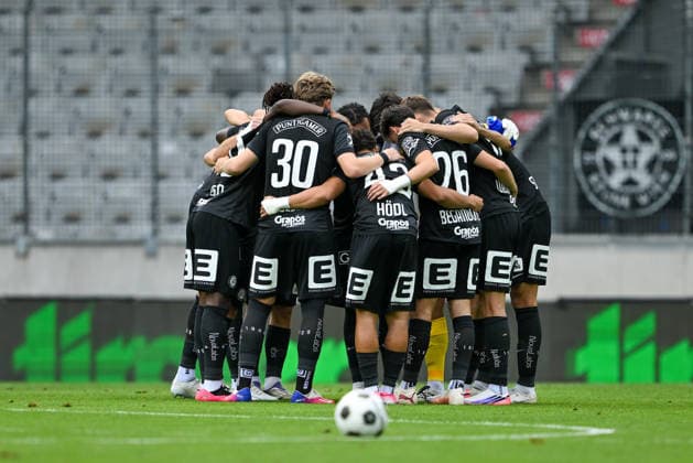 SOCCER - BL, Wattens vs Sturm INNSBRUCK,AUSTRIA,01.AUG.26 - SOCCER - ADMIRAL Bundesliga, WSG Tirol vs SK Sturm Graz. Image shows Sturm.  GEPAxpictures xDanielxSchoenherr