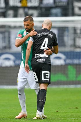 SOCCER - BL, Wattens vs Sturm INNSBRUCK,AUSTRIA,01.AUG.26 - SOCCER - ADMIRAL Bundesliga, WSG Tirol vs SK Sturm Graz. Image shows Lukas Hinterseer (Wattens) and Jon Gorenc Stankovic (Sturm).  GEPAxpictures xDanielxSchoenherr