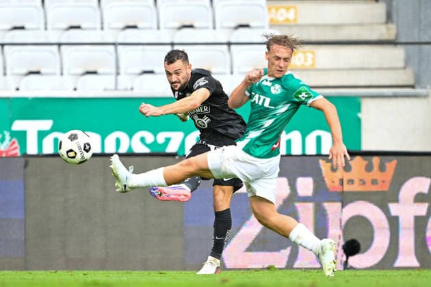 SOCCER - BL, Wattens vs Sturm INNSBRUCK,AUSTRIA,01.AUG.26 - SOCCER - ADMIRAL Bundesliga, WSG Tirol vs SK Sturm Graz. Image shows Juergen Heil (Sturm) and Raphael Gschösser (Wattens).  GEPAxpictures xDanielxSchoenherr
