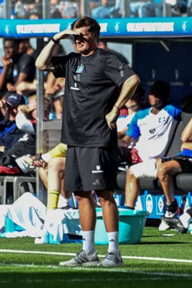 Trainer Merlin Polzin ( HSV ) Deutschland , Hamburg , Volksparkstadion , Fussball , 1. Bundesliga , Hamburger SV - FC Everton *** Coach Merlin Polzin, HSV Germany, Hamburg, Volksparkstadion, Soccer, Bundesliga 1, Hamburger SV vs. Everton FC