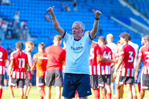 01.08.2026, xydrx, Fußball, Testspiel, VfL Bochum - Sheffield United FC, Saison 2026 2027, Vonovia Ruhrstadion: Chris Wilder (Cheftrainer Sheffield United) DFB regulations prohibit any use of photographs as image sequences and or quasi-video. *** August 1, 2026, xydrx, soccer, friendly match, VfL Bochum vs. Sheffield United FC, 2026–2027 season, Vonovia Ruhrstadion, Chris Wilder, head coach of Sheffield United. DFB regulations prohibit any use of photographs as image sequences and or quasi-video. Copyright: HMBxMedia YannisxDreimann