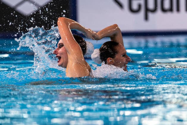SWIMMING - EAC 2026 PARIS,FRANCE,01.AUG.26 - SWIMMING - European Aquatics Championships Paris 2026, artistic swimming, duet free. Image shows Maila Doroshko and Aleksandra Shmidt (NAB).  GEPAxpictures xPhilippxBrem