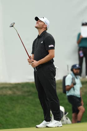 Rocket Classic DETROIT, MICHIGAN - AUGUST 1: Rasmus Hojgaard of Denmark reacts to his putt on the 18th green during the third round of the Rocket Classic 2026 at the Detroit Country Club in Detroit, Michigan, MI, USA Saturday, August 1, 2026. Detroit Michigan United States  Copyright: xJorgexLemusx originalFilename:lemus-rocketcl260801_npCZm.jpg