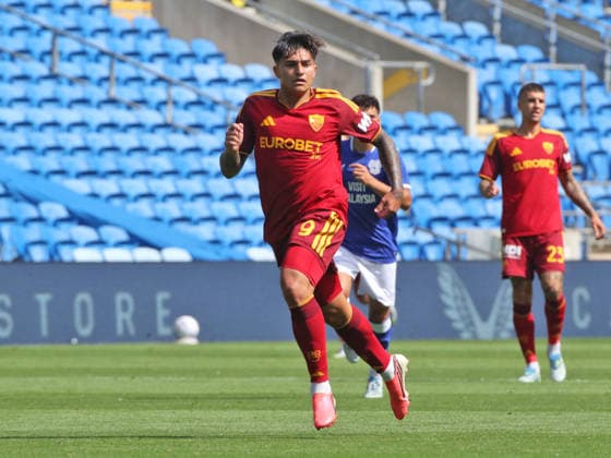 SOCCER - Friendly Match - Cardiff vs. Roma Photo by IPA ABACAPRESS.COM87161220 - August 1, 2026 Cardiff City vs. Roma Friendly Match. Sports; Soccer; Pictured: Castro (Photo by Gino Mancini) Cardiff  Copyright: xIPAxSport ABACAx
