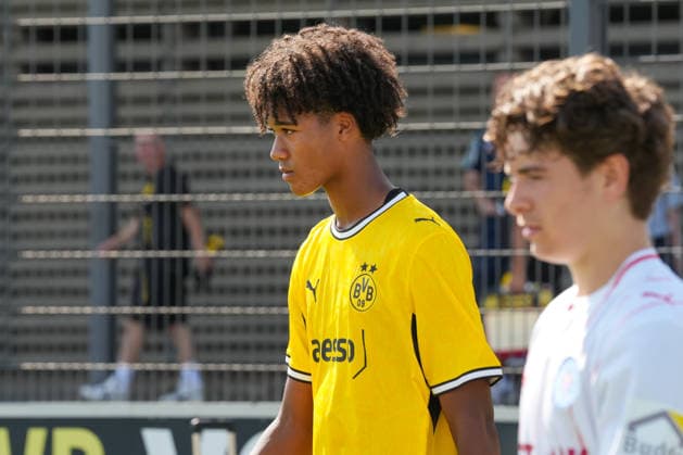 Samstag, 01.08.2026 Saison 2026 2027 1. Runde DFB Pokal der Junioren im BVB Fußballpark Hohenbuschei, Dortmund, Germany. BV Borussia Dortmund U19 - Holstein Kiel U19. Liam Claude Kante (BVB) *** Saturday, August 1, 2026 2026–2027 Season 1st Round of the DFB Junior Cup at BVB Fußballpark Hohenbuschei, Dortmund, Germany BV Borussia Dortmund U19 Holstein Kiel U19 Liam Claude Kante BVB