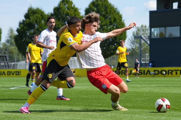 Samstag, 01.08.2026 Saison 2026 2027 1. Runde DFB Pokal der Junioren im BVB Fußballpark Hohenbuschei, Dortmund, Germany. BV Borussia Dortmund U19 - Holstein Kiel U19. Ahmad Najdi (BVB) *** Saturday, August 1, 2026 2026–2027 Season 1st Round of the DFB Junior Cup at BVB Fußballpark Hohenbuschei, Dortmund, Germany BV Borussia Dortmund U19 Holstein Kiel U19 Ahmad Najdi BVB