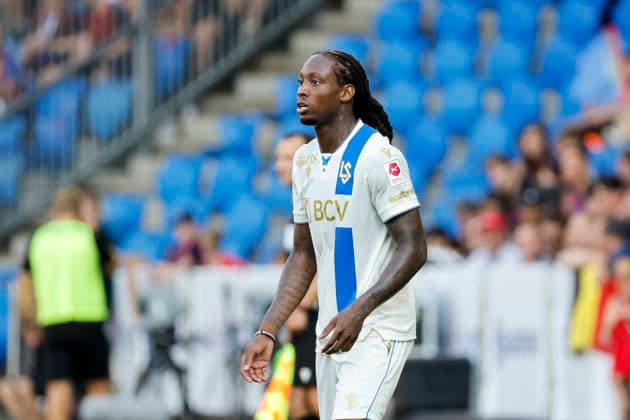 Brandon Soppy (FC Lausanne 02) , Schweiz, Fussball, Super League, 2.Spieltag, 2026 2027, FC Basel 1893 vs. FC Lausanne-Sport, 01.08.2026, Basel Sankt Jakob Park Schweiz *** Brandon Soppy, FC Lausanne Sport, 02, Switzerland, Soccer, Super League, Matchday 2, 2026–2027, FC Basel 1893 vs. FC Lausanne Sport, August 1, 2026, St. Jakob Park, Basel, Switzerland Copyright: xGrantxHubbsx