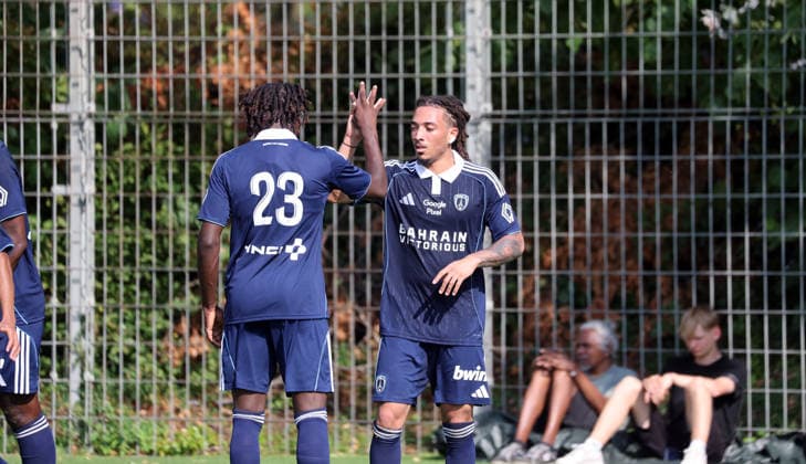 01.08.26 VfB Stuttgart - Paris FC Deutschland, Stuttgart, 01.08.2026, Fussball, Bundesliga, Saison 2026 2027, Testspiel, VfB Stuttgart - Paris FC: re. Luca Koleosho (Paris FC); Jubel Tor 2:2 Koleosho. *** August 1, 2026 VfB Stuttgart vs. Paris FC Germany, Stuttgart, August 1, 2026, Soccer, Bundesliga, 2026–2027 Season, Friendly Match, VfB Stuttgart vs. Paris FC – Luca Koleosho, Paris FC, Celebrating Goal 2–2, Koleosho