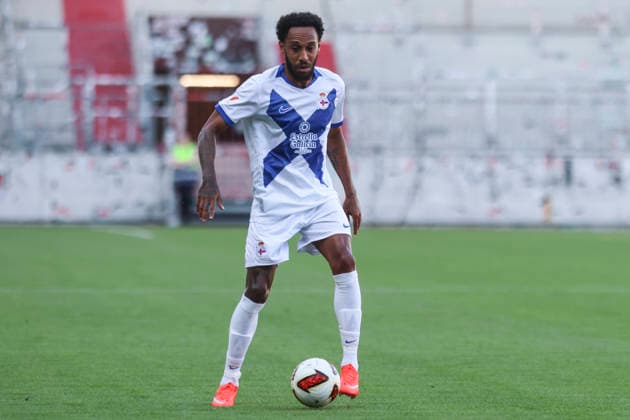 Fussball: Freundschaftsspiel, FC St. Pauli - Deportivo La Coruna, Hamburg, 01.08.2026 Pierre-Emerick Aubameyang (La Couna) *** Soccer Friendly Match, FC St. Pauli vs. Deportivo La Coruna, Hamburg, August 1, 2026, Pierre-Emerick Aubameyang, La Coruna