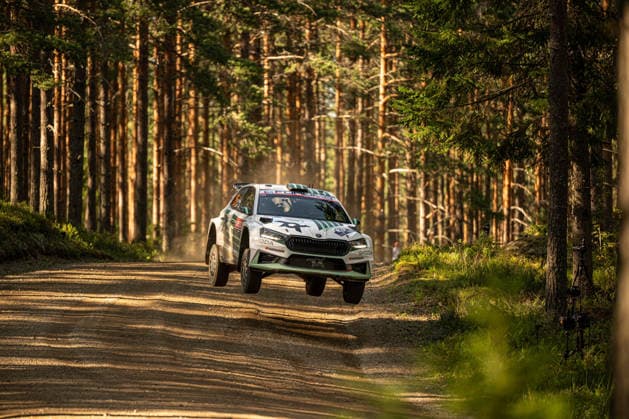 IPA87163972 - Robert Virves (EST) and Jakko Viilo (EST) in a Skoda Fabia RS Rally2 from Toksport WRT in action during the FIA WRC, Motorsport Rallye, WM SECTO RALLY FINLAND in Jyväskylä, Finland, July 30–August 2, 2026.  Copyright: xFedericoxManoni IPAxSportx xx 87163972