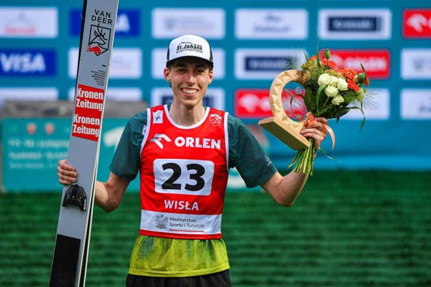 2026.08.01 Wisla Skoki narciarskie Sezon 2026 FIS Letnie Grand Prix w skokach narciarskich Wisla 2026 - Konkurs indywidualny N z Marco Woergoetter, drugie miejsce, podium, radosc, wygrana, zwyciestwo Foto Marcin Bulanda PressFocus 2026.08.01 Wisla Ski jumping, Skispringen, Ski, nordisch Grand Prix Season 2026 Individual Men Season 2026 FIS Letnie Grand Prix w skokach narciarskich Wisla 2026 - Konkurs indywidualny Marco Woergoetter, drugie miejsce, podium, radosc, wygrana, zwyciestwo Credit: Marcin Bulanda PressFocus NEWSPIX.PL --- newspix.pl POLAND OUT! 