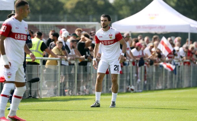 01.08.26 VfB Stuttgart - Paris FC Deutschland, Stuttgart, 01.08.2026, Fussball, Bundesliga, Saison 2026 2027, Testspiel, VfB Stuttgart - Paris FC: Leonidas Stergiou (VfB Stuttgart). *** August 1, 2026 VfB Stuttgart vs. Paris FC Germany, Stuttgart, August 1, 2026, Soccer, Bundesliga, 2026–2027 Season, Friendly Match, VfB Stuttgart vs. Paris FC Leonidas Stergiou VfB Stuttgart