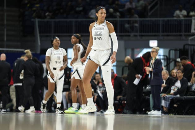 CHICAGO, USA - August 1: A ja Wilson (22 Las Vegas Aces) is seen during the game between the Chicago Sky and Las Vegas Aces at the United Center on Saturday, August 1 in Chicago, USA  Copyright: xShainaxBenhiyoun SPPx Sportspressphoto_SPR198986