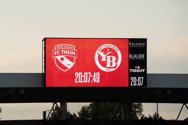 BERN, BERN, SWITZERLAND - AUGUST 1: A general view of the Visana Stadion before the Swiss Super League match between FC Thun and BSC Young Boys at Stockhorn Arena on August 1, 2026 in Bern, Bern, Switzerland.  Copyright: xLivioxBaeriswylx xSPPx Sportspressphoto_SPR198994