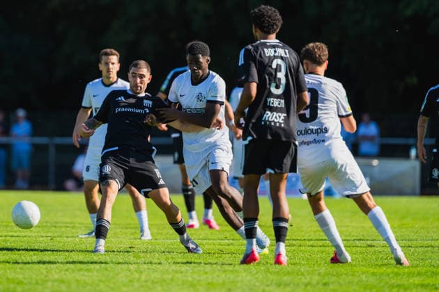 18boc spitzel den Ball vor Linus Ansumana (VFB Hilden, 21) weg VFB Hilden vs. 1. FC Bocholt, Fussball, Regionalliga-West, 01.Spieltag, Saison 2026 27, 01.08.2026, VFB Hilden vs. 1. FC Bocholt, Fussball, Regionalliga-West, 01.Spieltag, Saison 2026 27, 01.08.2026 Hilden *** 18boc passes the ball to Linus Ansumana (VFB Hilden), 21 away VFB Hilden vs. 1 FC Bocholt, Soccer, Regionalliga West, Matchday 1, 2026–27 Season, August 1, 2026, VFB Hilden vs. 1 FC Bocholt, Soccer, Regionalliga West, Matchday 1, 2026–27 Season, August 1, 2026, Hilden Copyright: xEibner-Pressefoto LukasxBaldygax EP_LBA