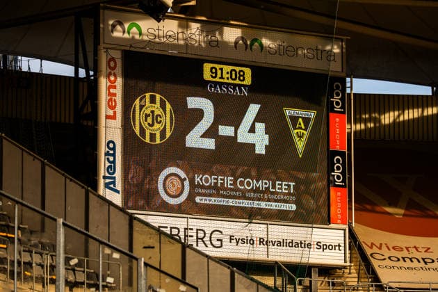 Endstand im Parkstad Limburg Stadion Roda Kerkrade vs. Alemannia Aachen, Fussball, Internationales Testspiel, Saison 2026 2027, 01.08.2026 Roda Kerkrade vs. Alemannia Aachen, Fussball, Internationales Testspiel, Saison 2026 2027, 01.08.2026 Kerkrade *** Final score at Parkstad Limburg Stadium: Roda Kerkrade vs. Alemannia Aachen, Soccer, International Friendly, 2026–2027 Season, August 1, 2026: Roda Kerkrade vs. Alemannia Aachen, Soccer, International Friendly, 2026–2027 Season, August 1, 2026, Kerkrade Copyright: xEibner-Pressefoto J.xDerondeaux EP_JDU
