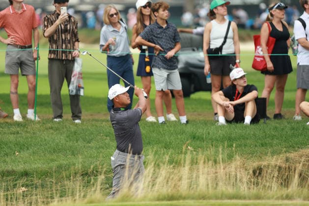 Rocket Classic DETROIT, MICHIGAN - AUGUST 1: Si Woo Kim of Republic of Korea hits out of the rough toward the 18th green during the third round of the Rocket Classic 2026 at the Detroit Country Club in Detroit, Michigan, MI, USA Saturday, August 1, 2026. Detroit Michigan United States  Copyright: xJorgexLemusx originalFilename:lemus-rocketcl260801_npRwX.jpg
