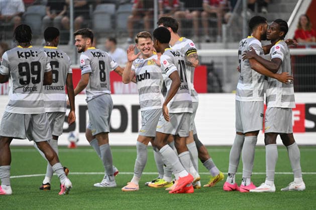 THUN, SWITZERLAND - AUGUST 1: Lewin Blum of Young Boys c) celebrate his score 0:2 during the Swiss Super League 2026 27 match between FC Thun and BSC Young Boys at Visana Stadion on August 1, 2026 in Thun, Switzerland. Thun VISANA Stadion Bern Switzerland *** THUN, SWITZERLAND AUGUST 1 Lewin Blum of Young Boys celebrates his goal (0–2) during the 2026–27 Swiss Super League match between FC Thun and BSC Young Boys at Visana Stadium on August 1, 2026, in Thun, Switzerland. Thun, Visana Stadium, Bern, Switzerland Copyright: xJustPictures.ch ManuelxWinterbergerx jp-en-EuSpIm-MWI_1779